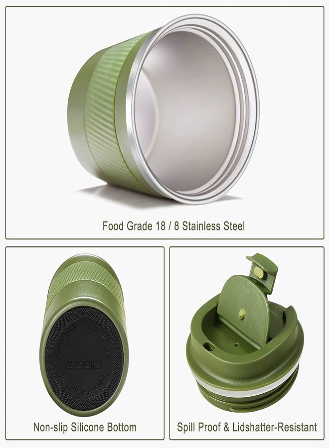 ZOKIXTO New Stainless Steel Vacuum Insulated Travel Tea and Coffee Mug -Insulated Cup for Hot & Cold Drinks, Travel Thermos Flask with Lid. (Green, 510 Ml) - Image 3